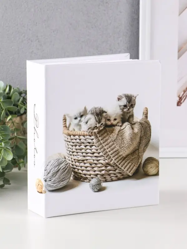 Фотоальбом 200 фото 10X15см, Фотоальбом 200 фото 10X15см, "Котята в корзинке", ПП карм.