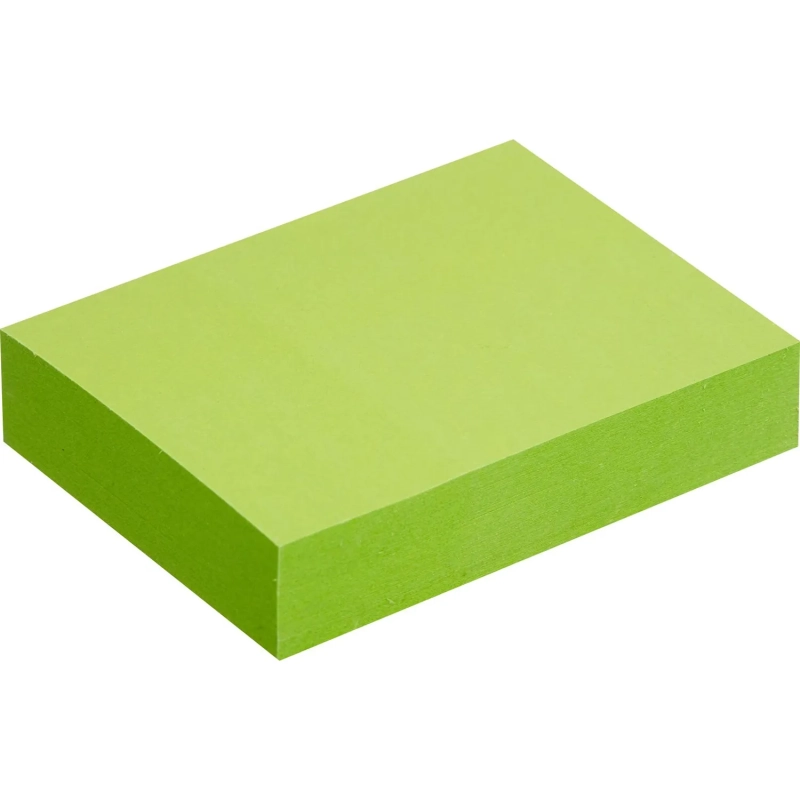 Стикеры  с клеев.краем 38x51 мм,100 лист неоновый зеленый