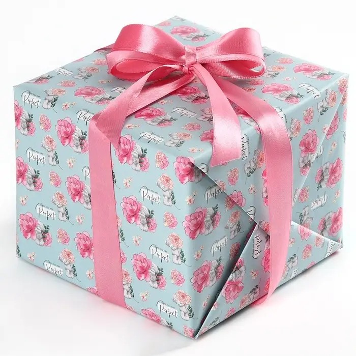 Бумага упаковочная глянцевая «Пионы и розы», 70х100 см