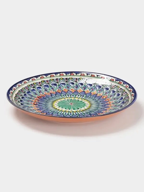 Ляган Риштанская Керамика &laquo;Узоры&raquo;, 31 см, синий