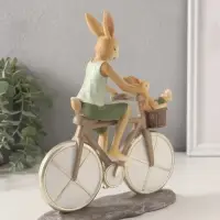 Фигурка полистоун &laquo;Зайки. Папа с сыном на велосипеде&raquo;, 18&times;7.5&times;22 см