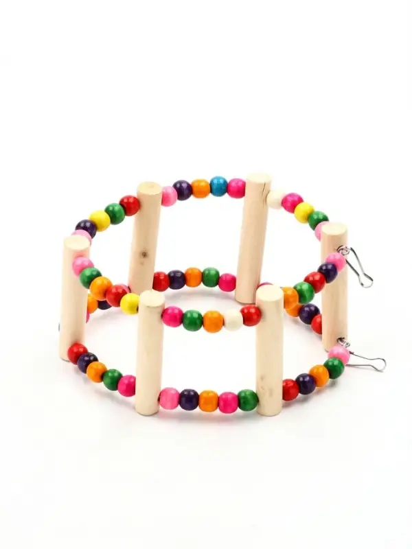 Игрушка для птиц &laquo;Качели с бусинами&raquo;, 20 см, 6 ступеней, цвет МИКС