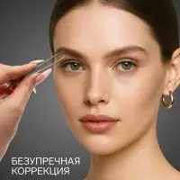 Пинцет для бровей профессиональный, скошенный, узкий, диагональный, 9 см