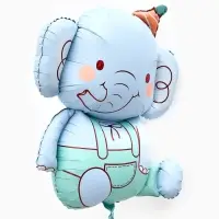 Воздушный шар фольгированный 35" "Голубой слоник"