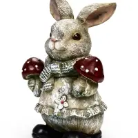 Садовая фигура 26 х 12 х 16 см  "Зайка с грибами"