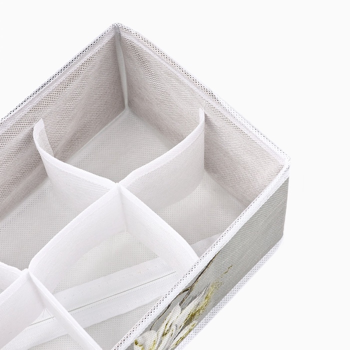 Органайзер для хранения, кофр для белья 8 ячеек Органайзер для хранения, кофр для белья 8 ячеек"Цветы", 28 х 16 х 10 см