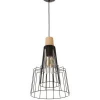 Светильник потолочный BayerLux &laquo;Крит&raquo;, 1&times;40 Вт, Е27, черный/коричневый, 25&times;25&times;37(137)см