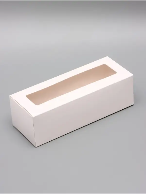 Коробка с окном под рулет, белая, 26×10×8 см, МИКС Коробка с окном под рулет, белая, 26×10×8 см, МИКС