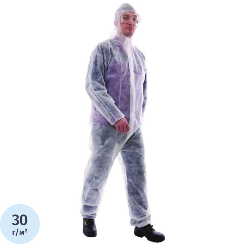Комбинезон одноразовый Каспер, белый, 30 г/м2, р-р.ХXХL 1 шт/уп