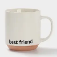 Кружка Доляна Best friend, фарфор, 420 мл, 12&times;9&times;10 см, фарфор, белая