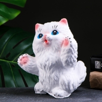 Копилка для денег «Кот Снежок», гипс, белый, 14×14×19 см