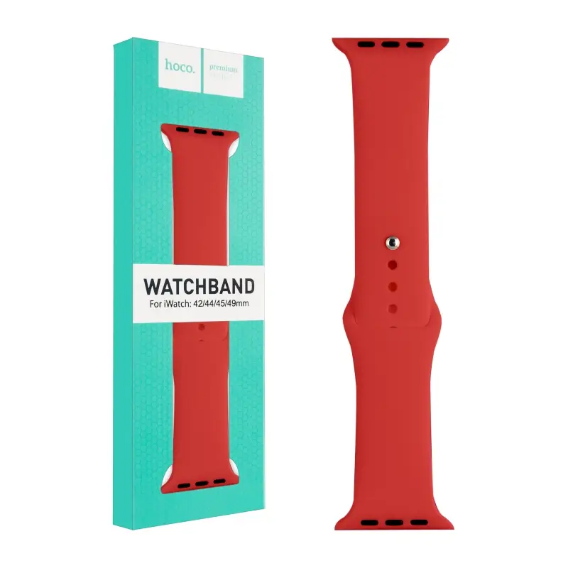 Ремешок для Apl watch 42/44/45mm WA01 Flexible series classic sports silicone stap red HOCO
