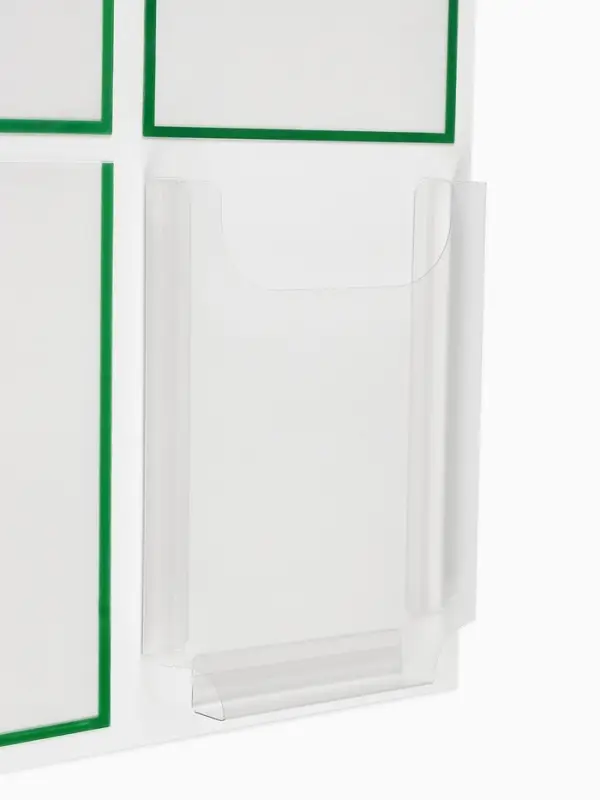 Информационный стенд &laquo;Информация&raquo; 4 кармана (3 плоских А4, 1 объемный А4), цвет зелёный