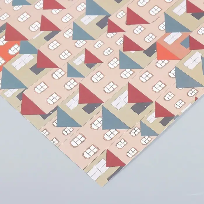 Бумага для скрапбукинга "Домики" плотность 180 гр 30,5х32 см