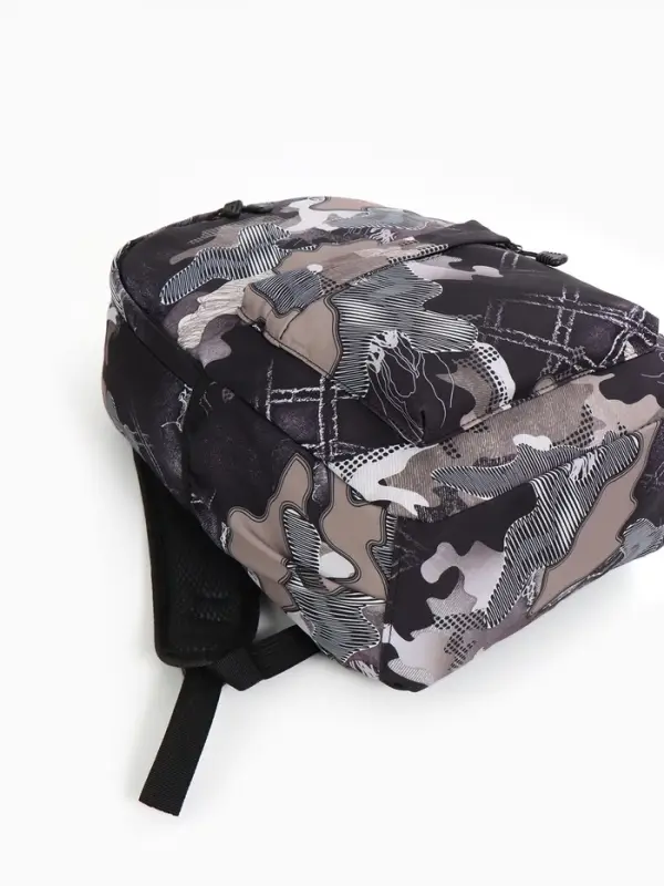 Рюкзак школьный, с карманами, с абстрактным принтом, 30&times;13&times;42 см, чёрный