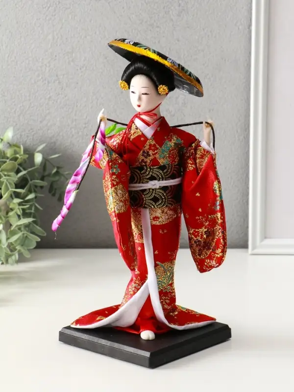 Кукла коллекционная &laquo;Японка с цветочной ветвью и в шляпе&raquo;, 30 см