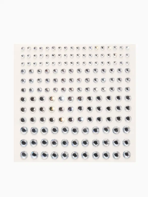 Серьги наклейки детские, пластик, блестящие, белые