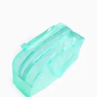 Косметичка - сумочка на молнии для бассейна, с ручками, с рисунком, зелёная