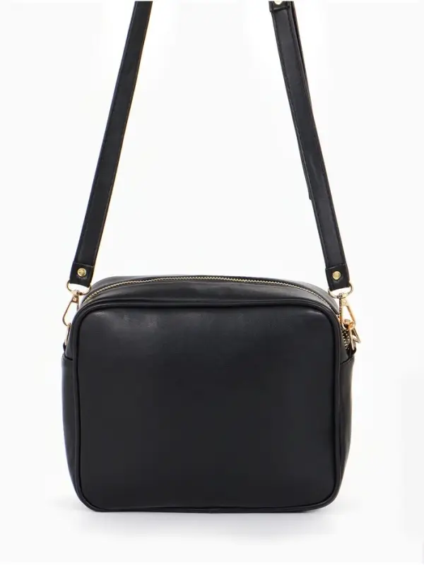 Сумка женская на молнии TEXTURA, 22&times;8&times;17 см, с принтом, чёрная