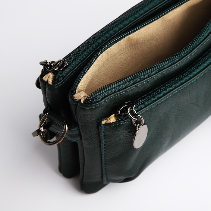 Сумка кросс-боди на молнии, цвет зелёный