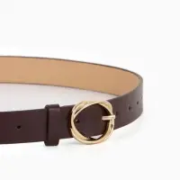 Ремень жен 05-01-01-01, Июнь2510, 2,9*0,3*110 см, без винта, пряж золото, 1 прокол, корич