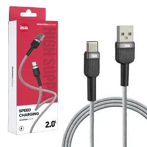 Кабель USB на Type-C 1m 2A BX-7 ISA серо-черный