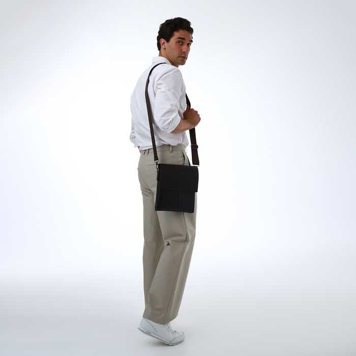 Сумка мужская через плечо TEXTURA, наружный карман, цвет коричневый Сумка мужская через плечо TEXTURA, наружный карман, цвет коричневый