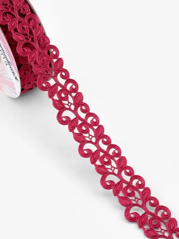 Лента фигурная &laquo;Вьюнчик&raquo;, 25 мм, 9&plusmn;0.5 м, тёмно-розовая