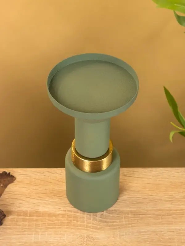 Подсвечник на 1 свечу текстурный "Болотный" 10,5х10,5х20 см