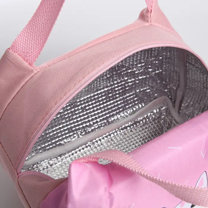 Сумка термо Киса 5,7л, 23*13*19см, отдел на молнии, розовый