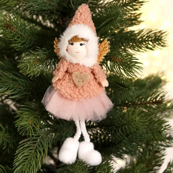 Елочная игрушка мягкая &laquo;Кукла&raquo;, на подвесе, цвет МИКС