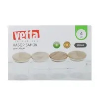 VETTA ЭКО Набор банок для специй, 4шт., 190мл,стекло, бамбук