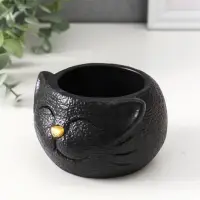 Подставка для мелочей «Кот», 6×9.5×10 см, чёрная