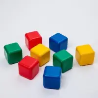 Кубики детские, пластиковые, цветные, 8 штук, 12&times;12 см