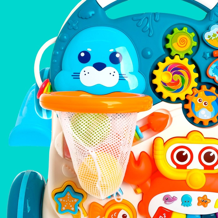 Развивающий столик-каталка «Забавная прогулка», световые и звуковые эффекты Развивающий столик-каталка «Забавная прогулка», световые и звуковые эффекты