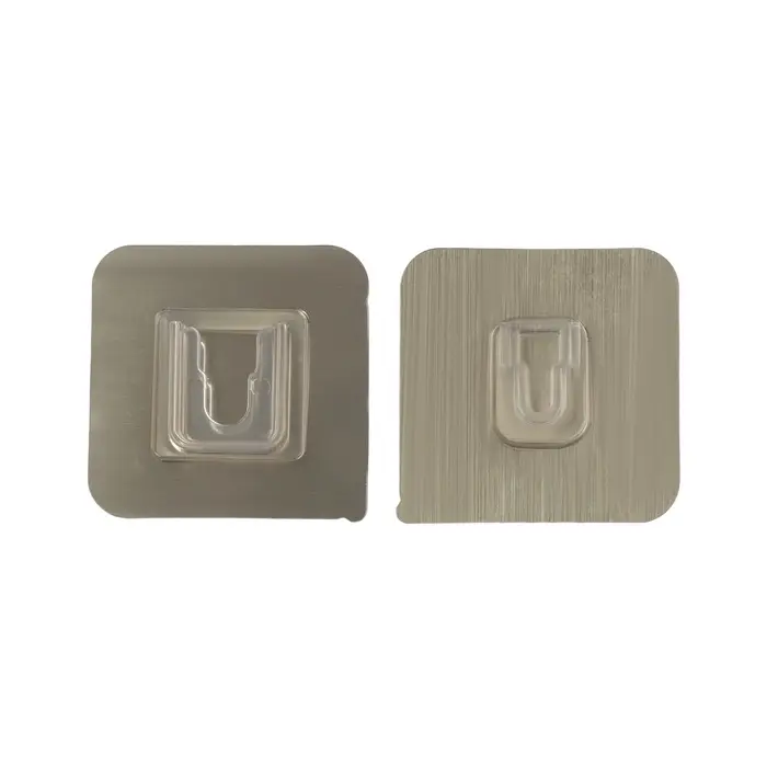 Комплект настенных держателей ТУНДРА с клейкой поверхностью, 60×60×10 мм, цвет никель