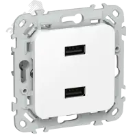 FLITE Розетка USB A+A 3,1А РЮ-2-ФлБ белый IEK