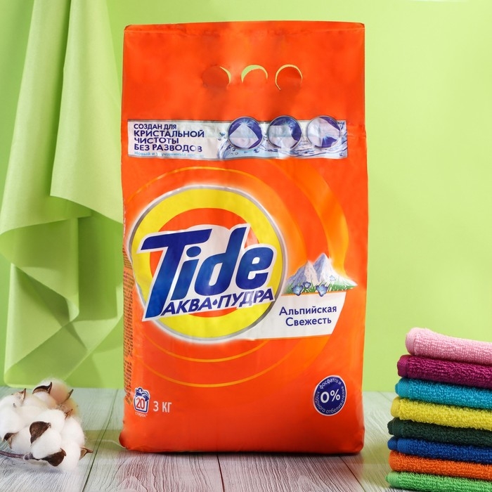 Стиральный порошок Tide  Стиральный порошок Tide "Альпийская свежесть", автомат, 3 кг