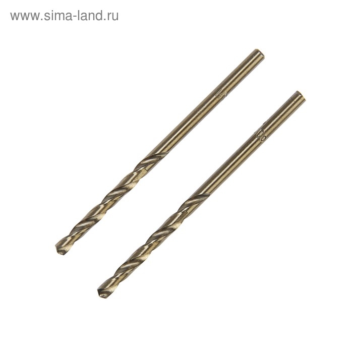 Сверло по металлу ТУНДРА, HSS-Co (5% кобальта), цилиндрический хвост., 3 мм, 2 шт. Сверло по металлу ТУНДРА, HSS-Co (5% кобальта), цилиндрический хвост., 3 мм, 2 шт.