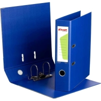 Папка-регистратор Комус Стандарт 75мм&nbsp;синяя, ПБП2, карм.кор., мет.уг