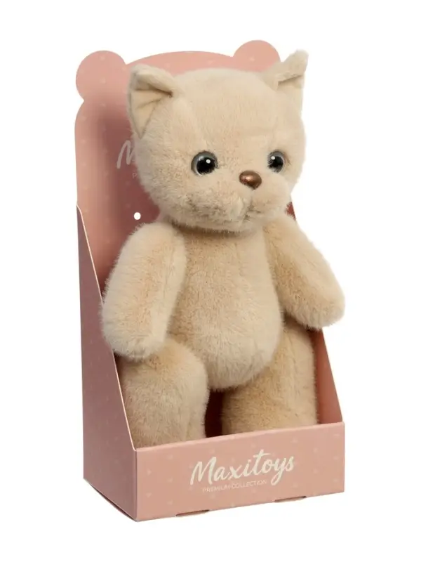 Мягкая игрушка  Мягкая игрушка "Котик", бежевый, 20 см MT-250403-20