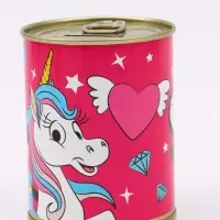 Копилка металлическая, 9.5 см &times; 7.5 см &times; 7.5 см