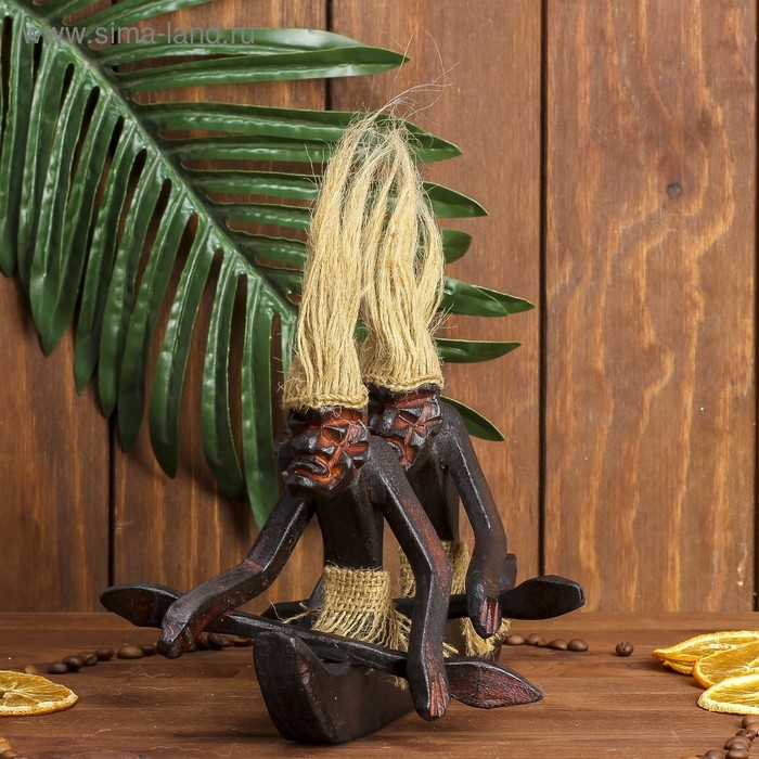 Сувенир дерево  Сувенир дерево "Аборигены на байдарке" 27 см