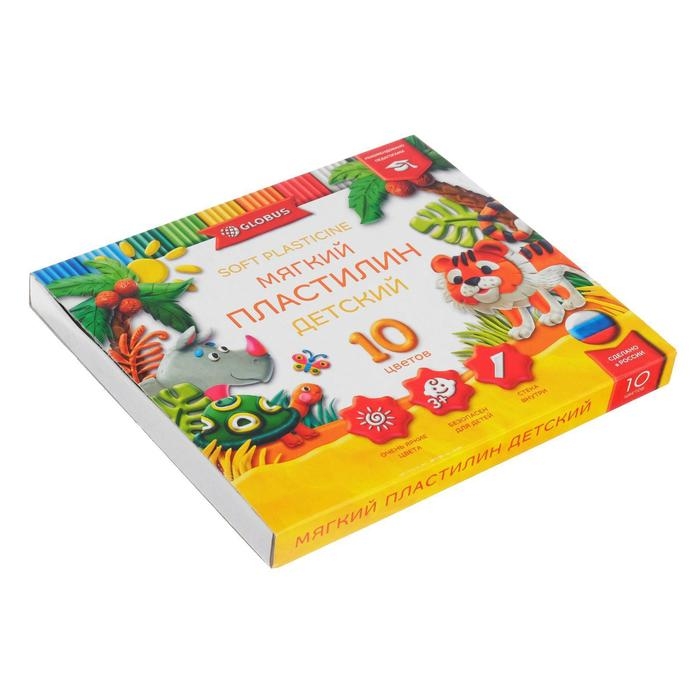 Пластилин GLOBUS Пластилин GLOBUS "Детский", 10 цветов, 150 г, мягкий