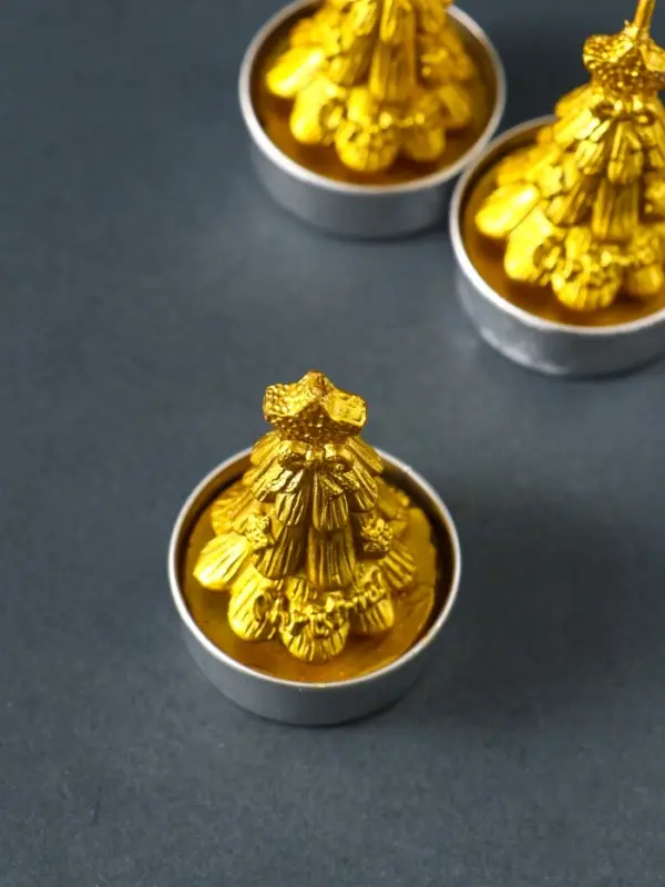 Набор свечей новогодних &laquo;Ёлка золотая&raquo;, 3 шт., 4&times;6 см