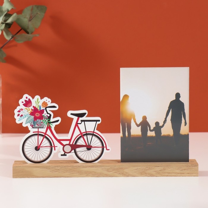 Фоторамка дерево, акрил 10х15 см  Фоторамка дерево, акрил 10х15 см "Весенний велосипед" 4х27,3х14 см