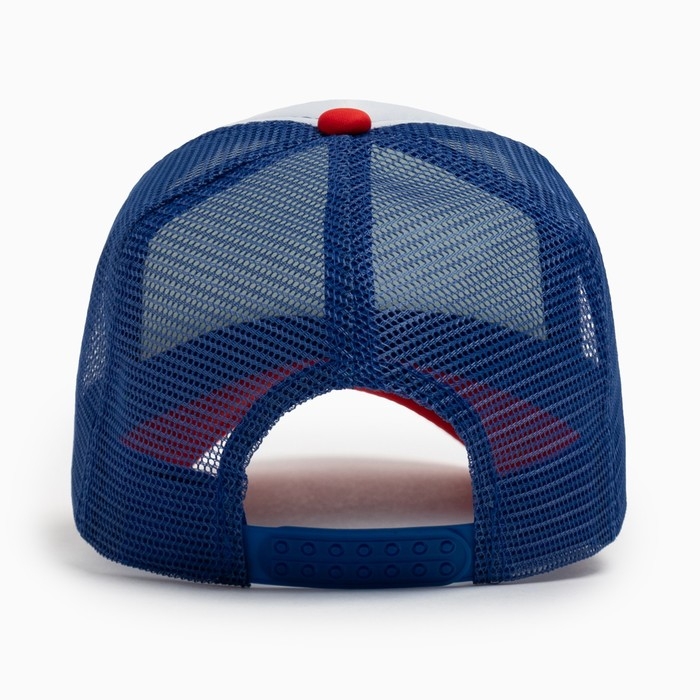 Бейсболка с сеткой MINAKU, цвет белый/красный, размер 56-58