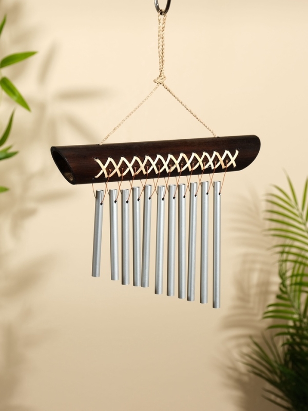 Музыка ветра Музыка ветра "Тропики" бамбук, алюминий, 25х3,5х30 см, цв. черный