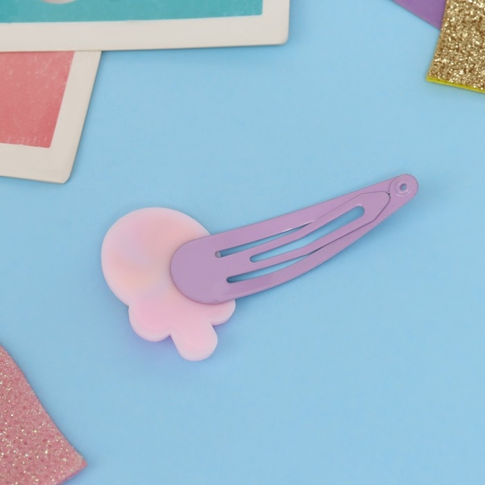 Набор для волос Набор для волос "Ширли" (2 резинки 5 см, 4 невидимки 5,5 см) рожок, сиреневый