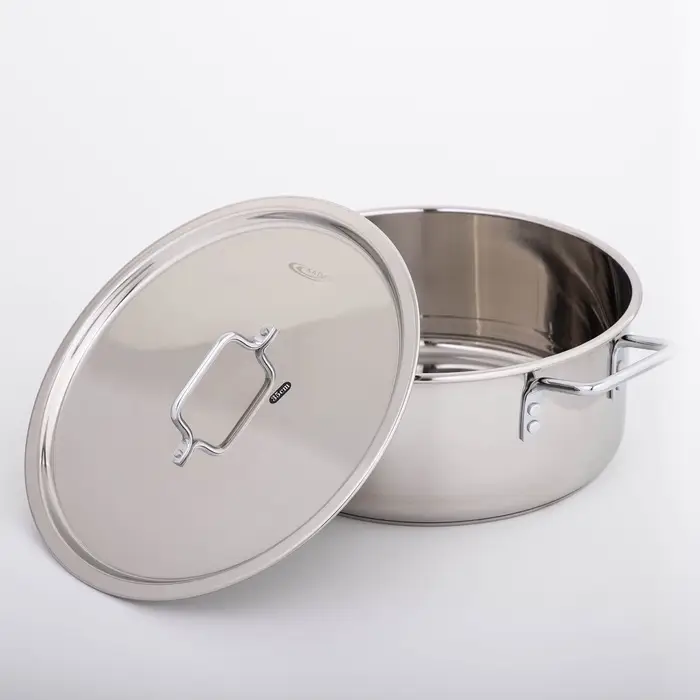 Кастрюля Катунь &laquo;Общепит&raquo;, 12 л, d=35 см, с крышкой, капсульное дно, индукция, нержавеющая сталь, хромированная